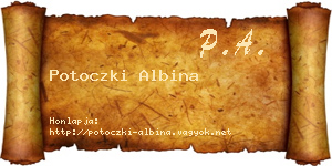 Potoczki Albina névjegykártya